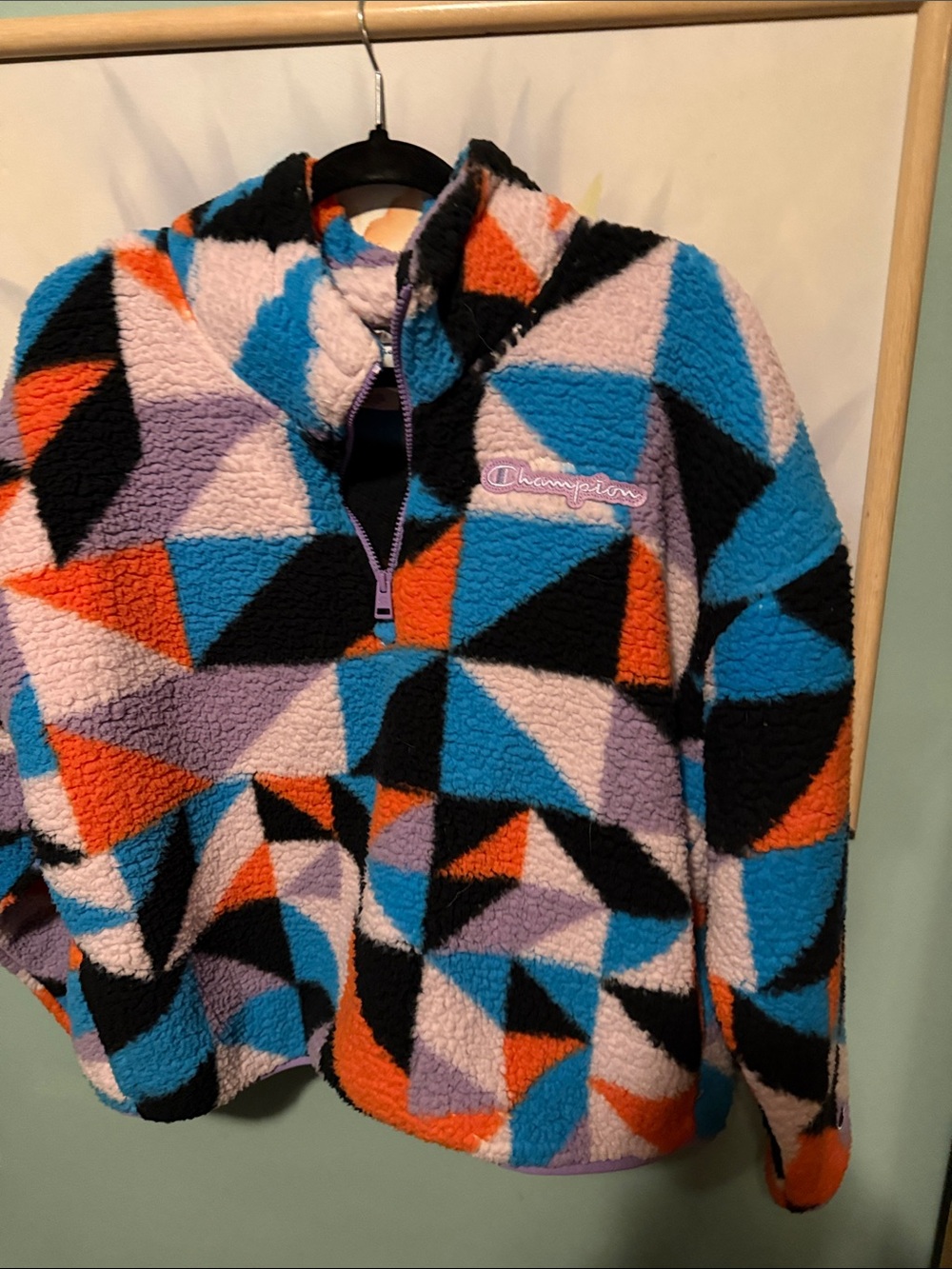 Champion Geometric Sherpa fleece - Blue, Orange, Purple, Black, Pink